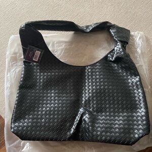 Ulta Beauty Black Textured Hobo Bag